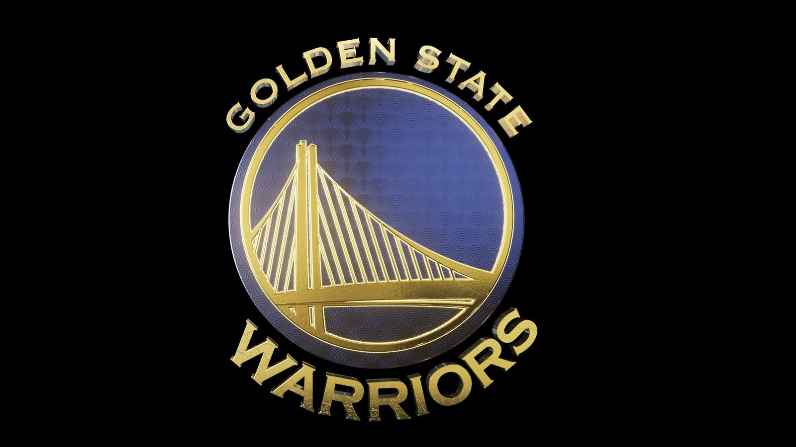 Golden State Warriors 3D logo on black