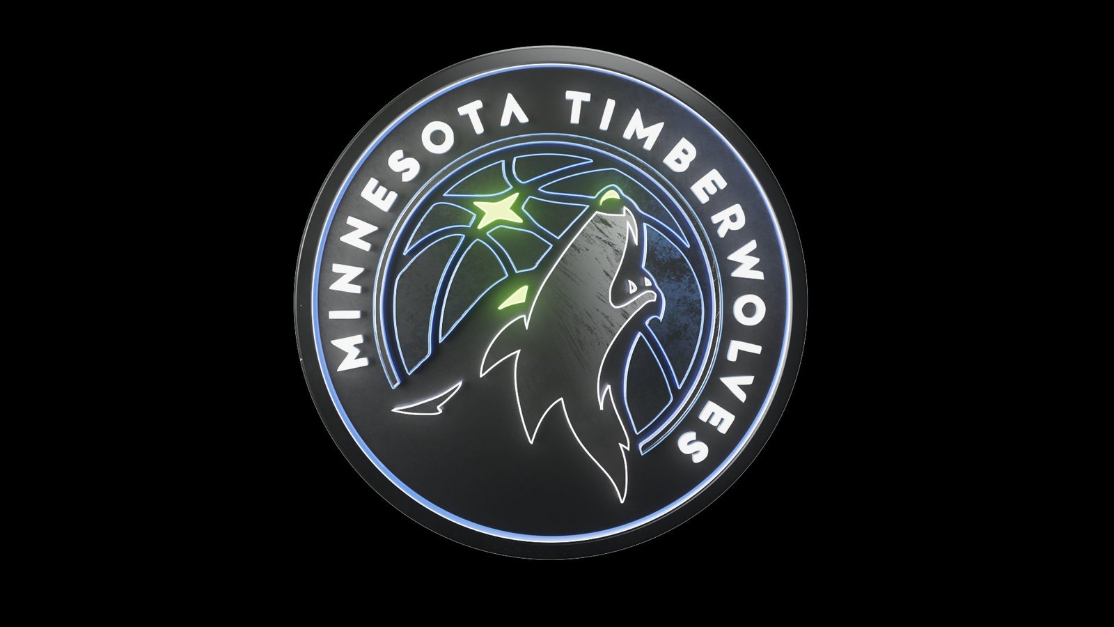 Minnesota Timberwolves 3D logo on black